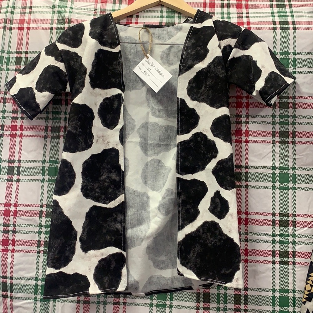 4T Cow Print Cardigan